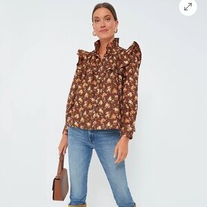 Tuckernuck rosewood chintz Winnie blouse